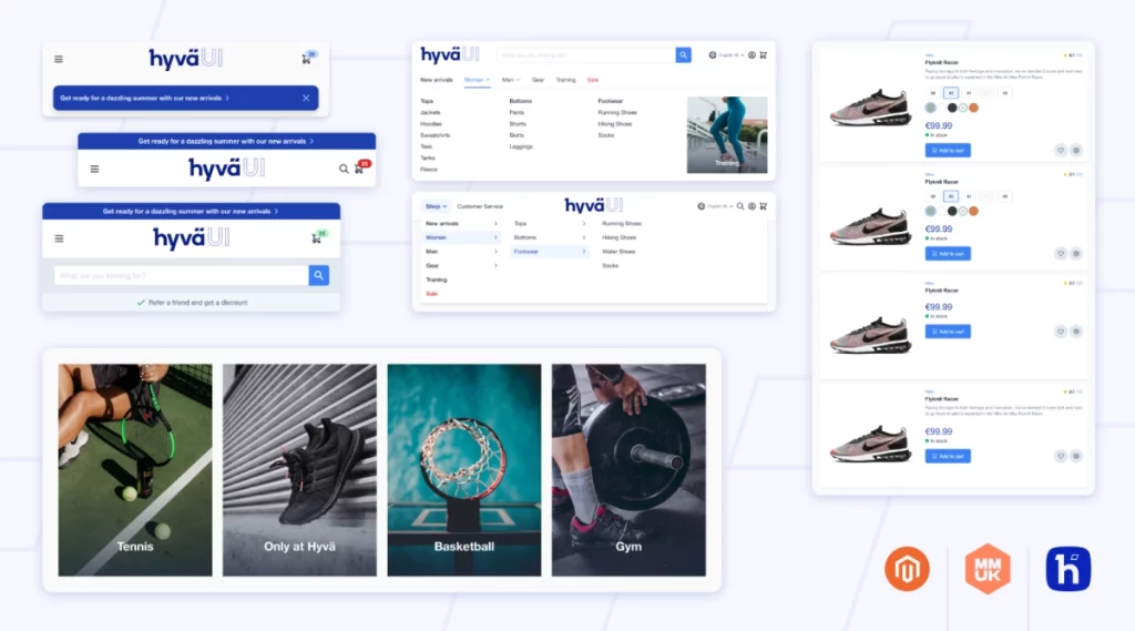 Hyva Theme for Magento 2 commerce website features