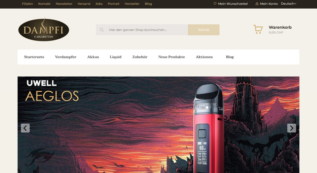 dampfi case website