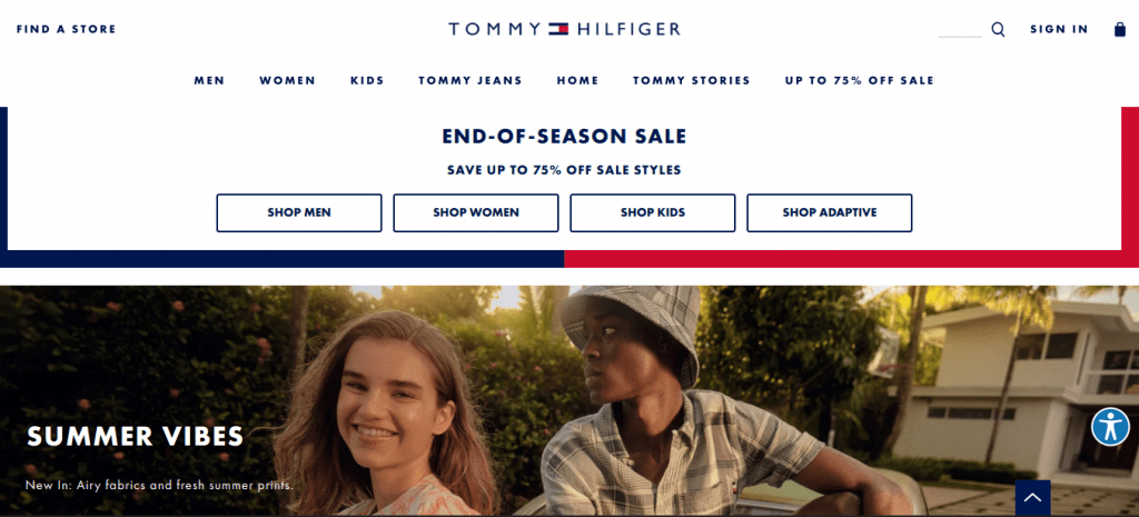 an example of magento ecommerce websites - Tommy Hilfiger