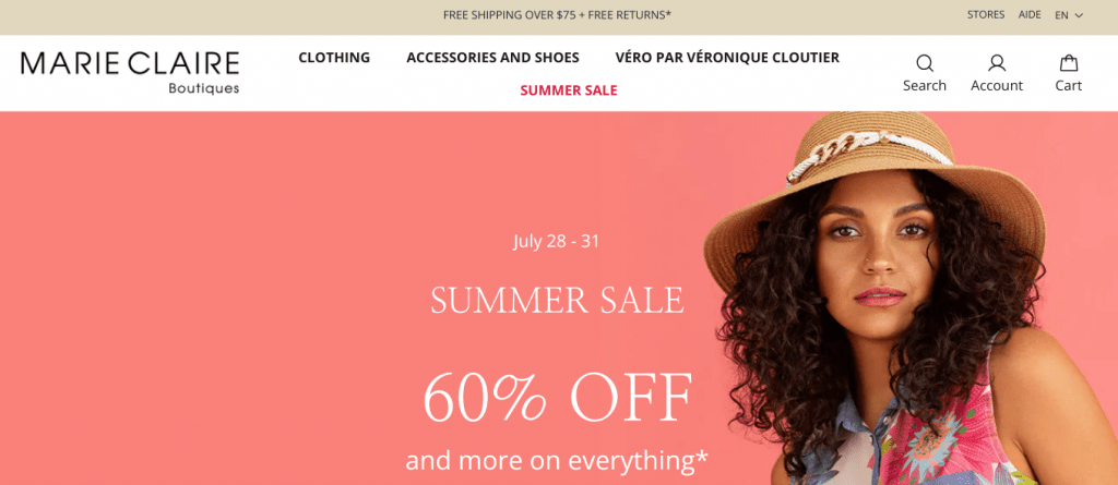 Magento based websites - Marie Claire