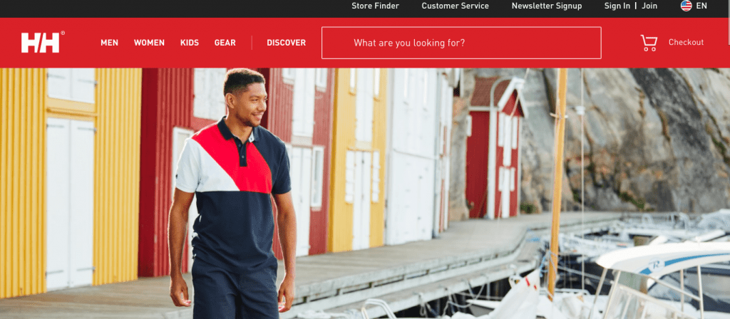 Helly Hansen,one of the best Magento 2 websites
