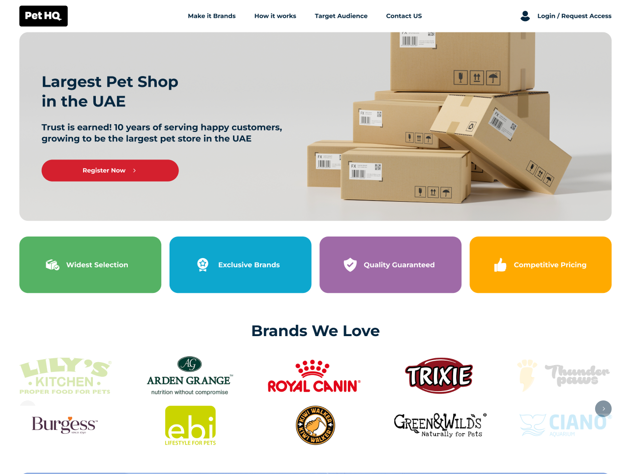 PetHQ B2B Website